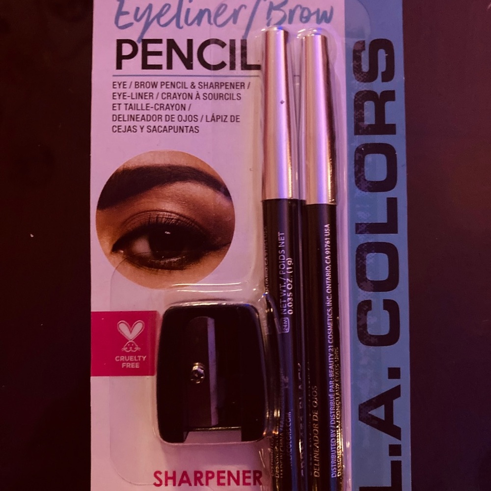 L A COLORS Eyeliner and brow pencil black pack of 2